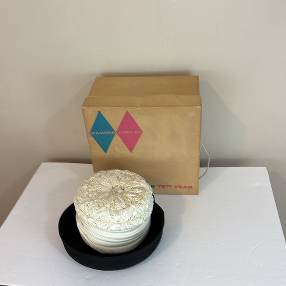 Vintage Black and Cream Woven High Top Bowlers Derby Hat Union Tag - Picture 4 of 14